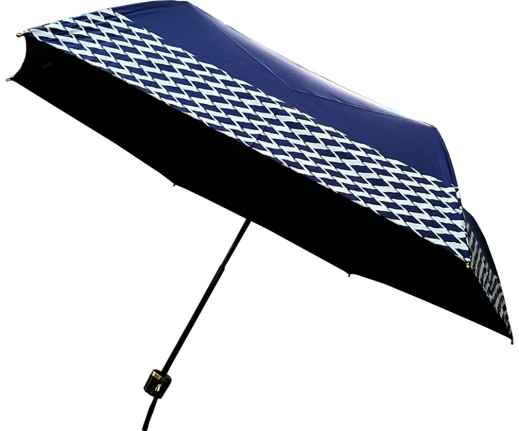 3-Folded Chidori Black Coating UV Protection Umbrella